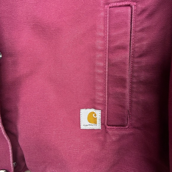 Carhartt Sandstone Berkley Jacket Sherpa Lined Women Medium 100657 654 Raspberry - Picture 11 of 16